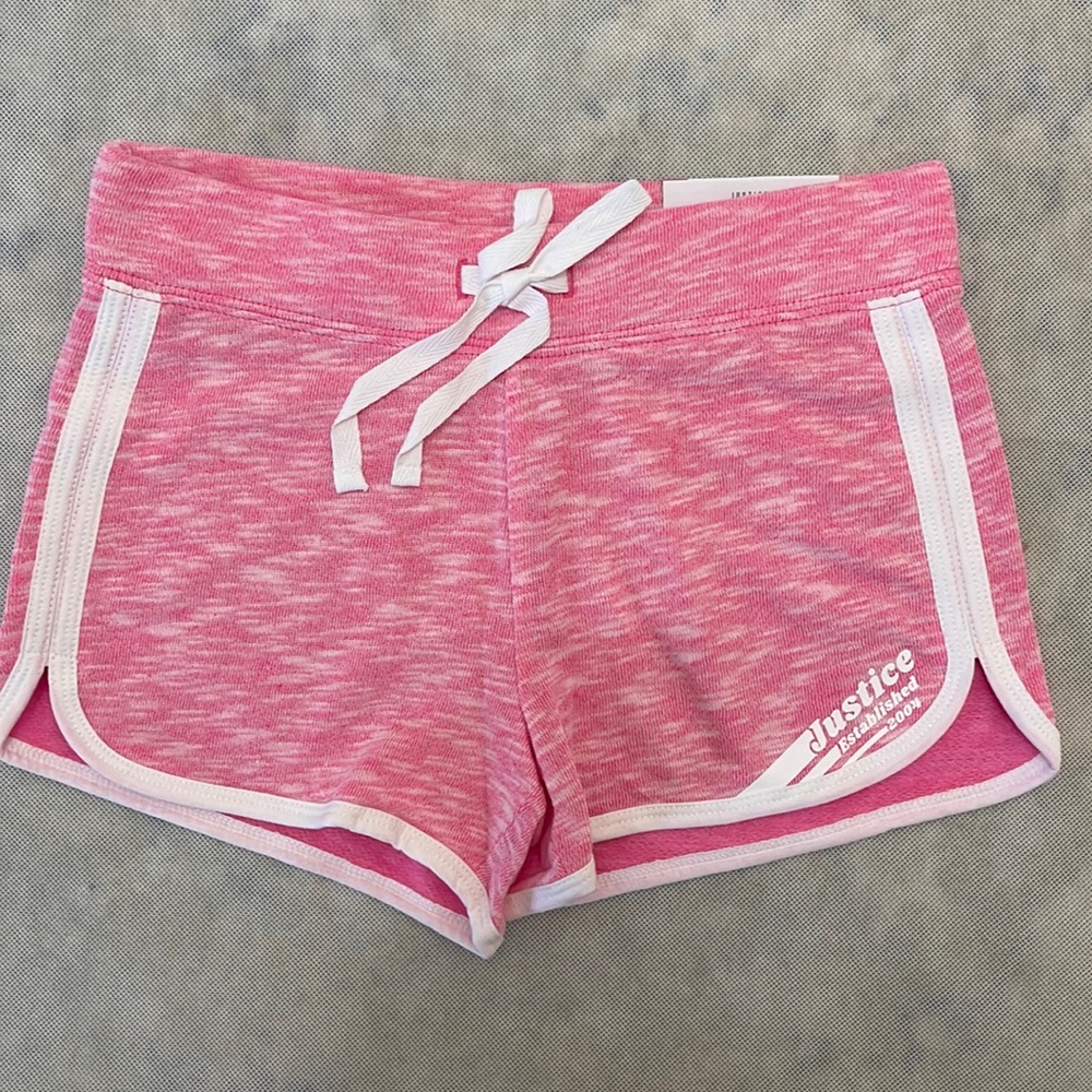 New With Tags Justice Active Dolphin Girls Shorts Size 8 Pink Comfy Cute